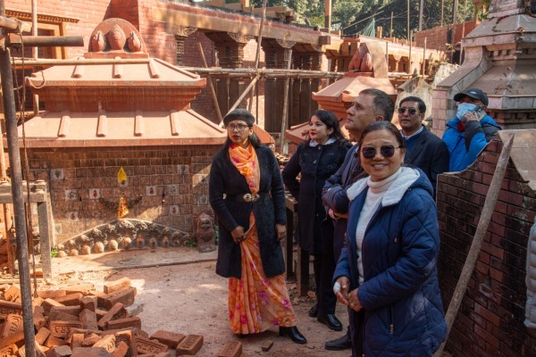 भद्रकाली मन्दिर पुनर्निर्माण सन्तोषजनक गतिमा : उपप्रमुख डंगोल